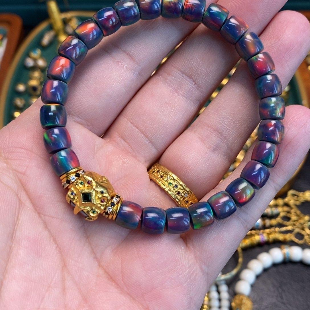 合成立方氧化锆手链足金镶嵌