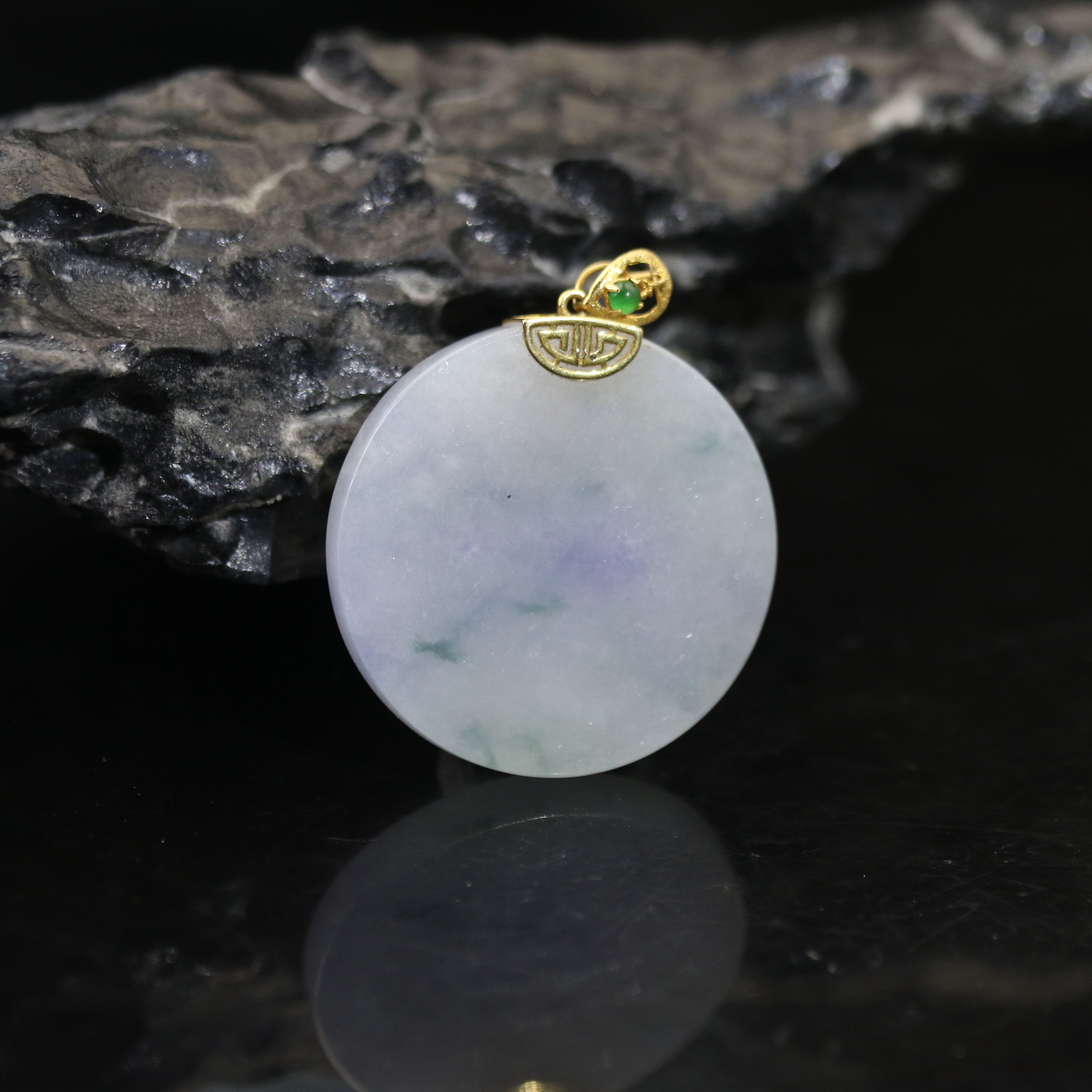 4天然缅甸翡翠A货18k圆无事牌/700145/上海嘉禾拍卖