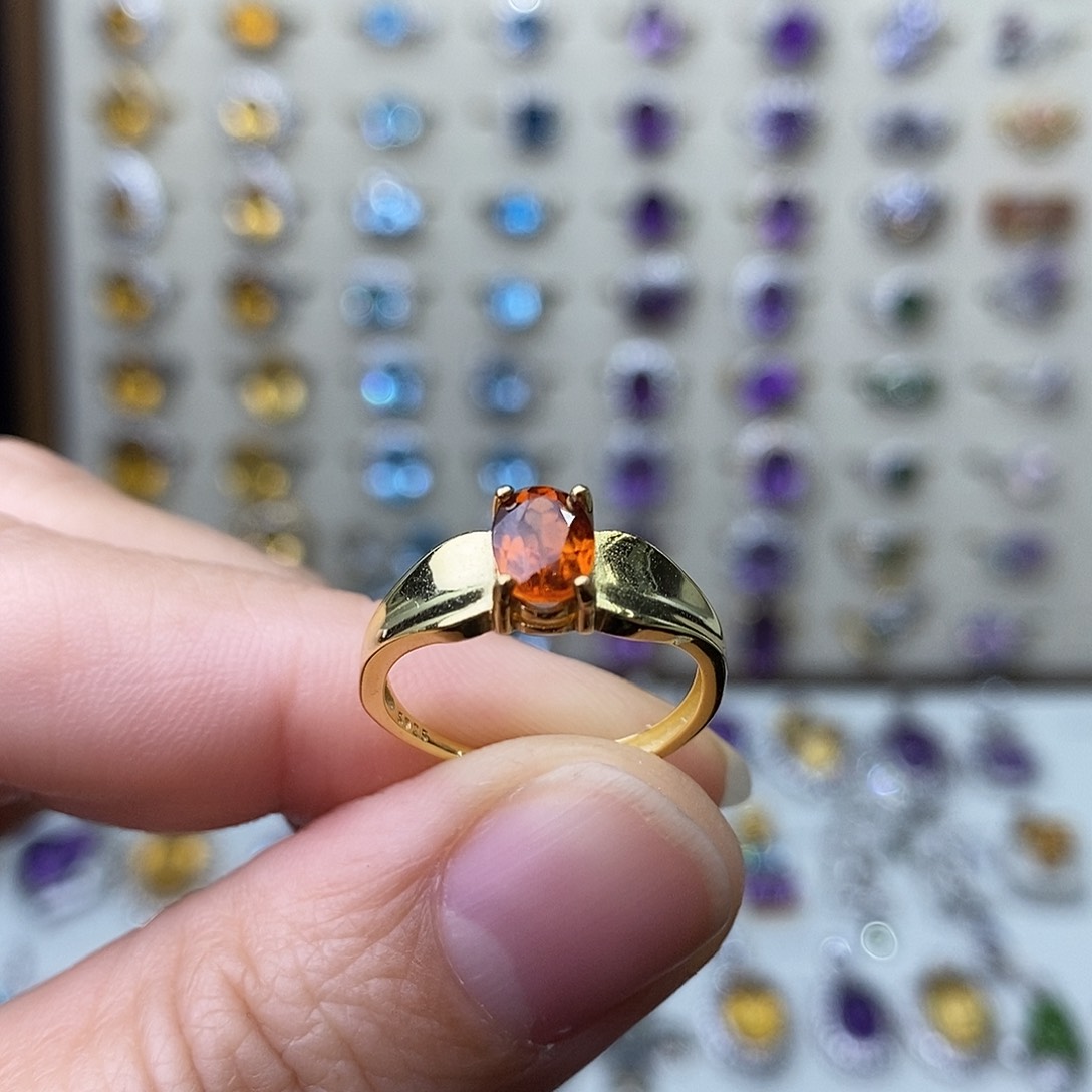 石榴石戒指银S925镶嵌需要证书备注