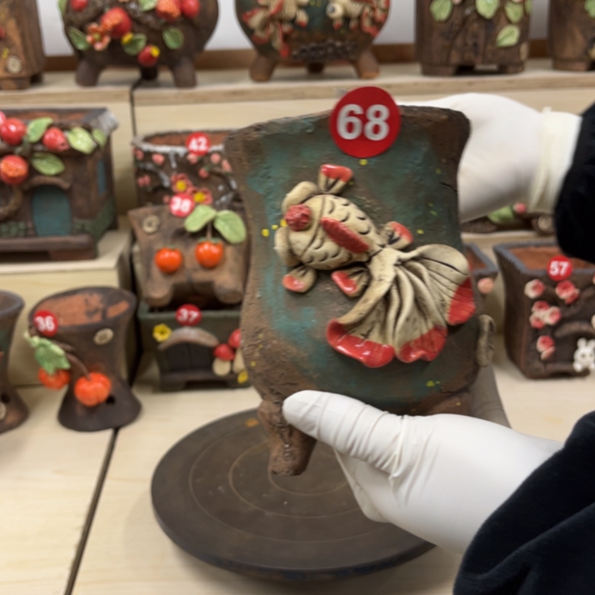 【闪购商品】紫砂花盆68号微瑕内口8.5×9脚高14