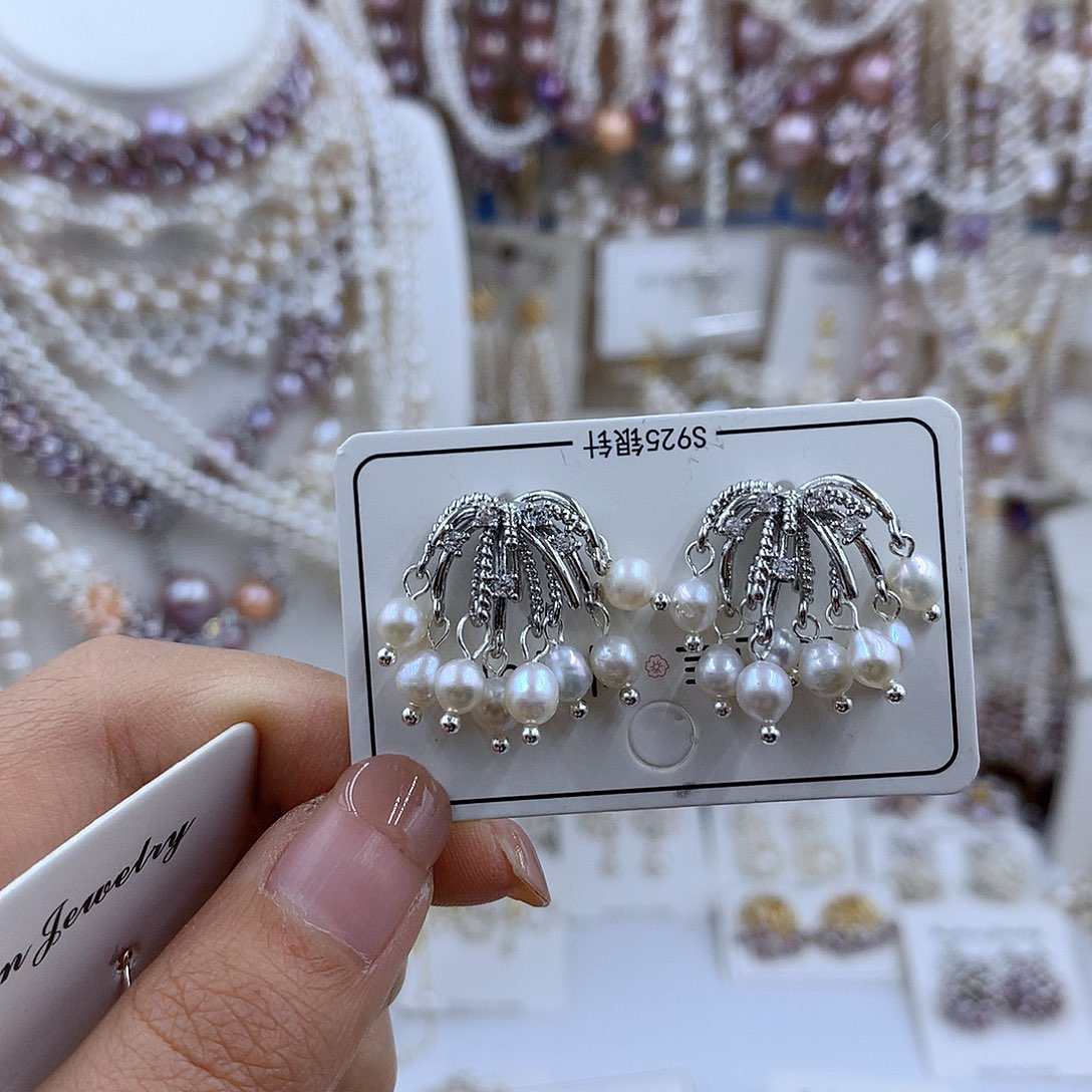 项链银S925镀金镶嵌淡水珍珠