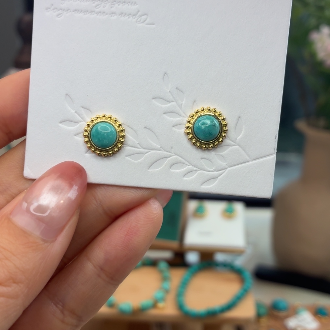 绿松石合金耳饰耳钉