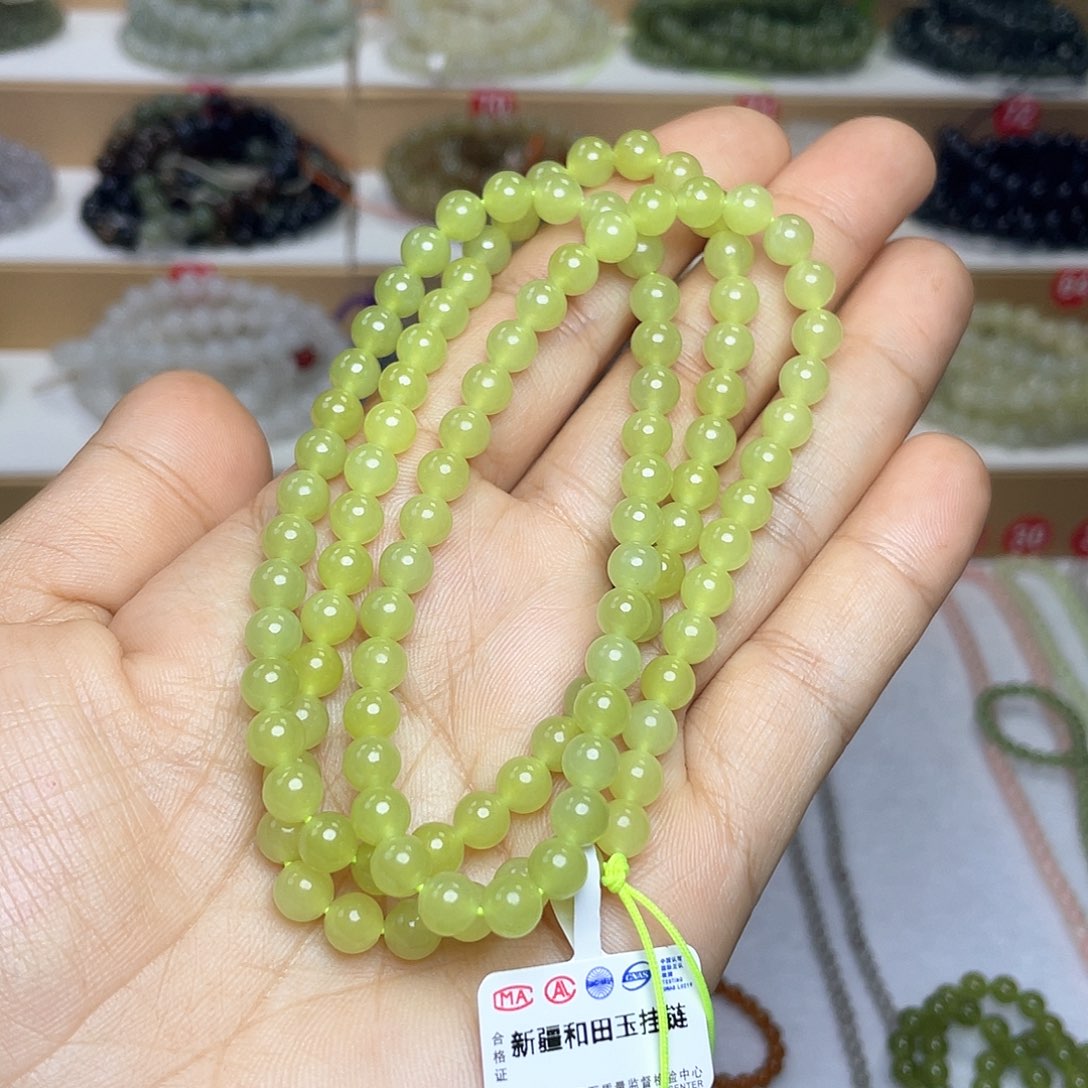 和田玉颈饰未镶嵌天**缘6mm