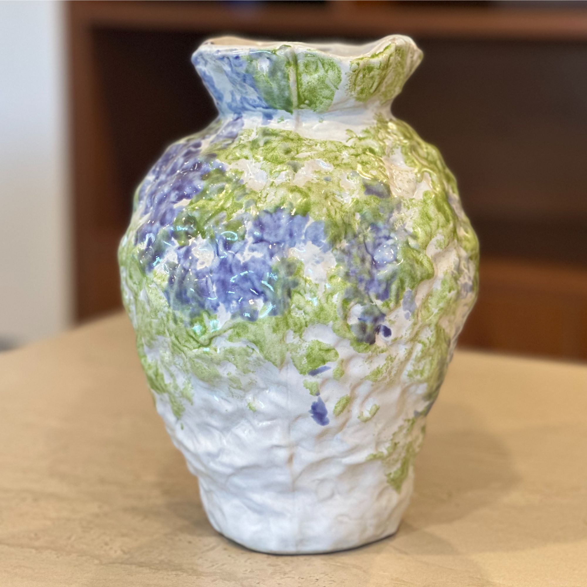 【华宁陶瓷花瓶】纯手工非遗文化天然泥料釉桌面款纯手工陶瓷花瓶