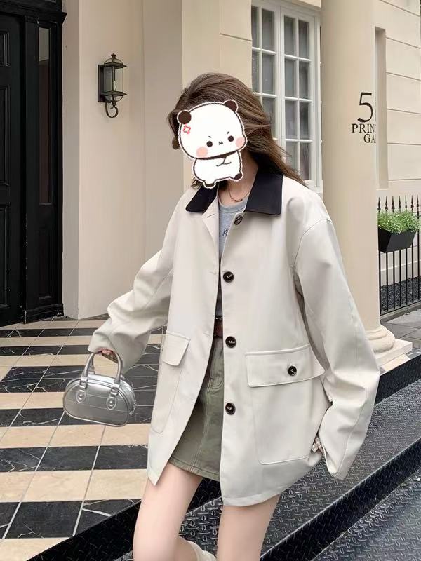 9906拼接风衣外套