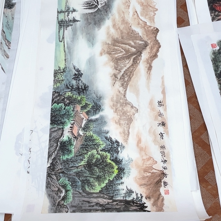 国画吕*师纯手绘国画68/138山水