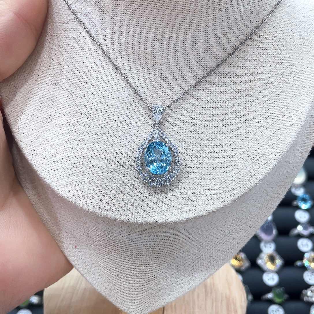 猫***岸托帕石银S925镶嵌吊坠(赠链)