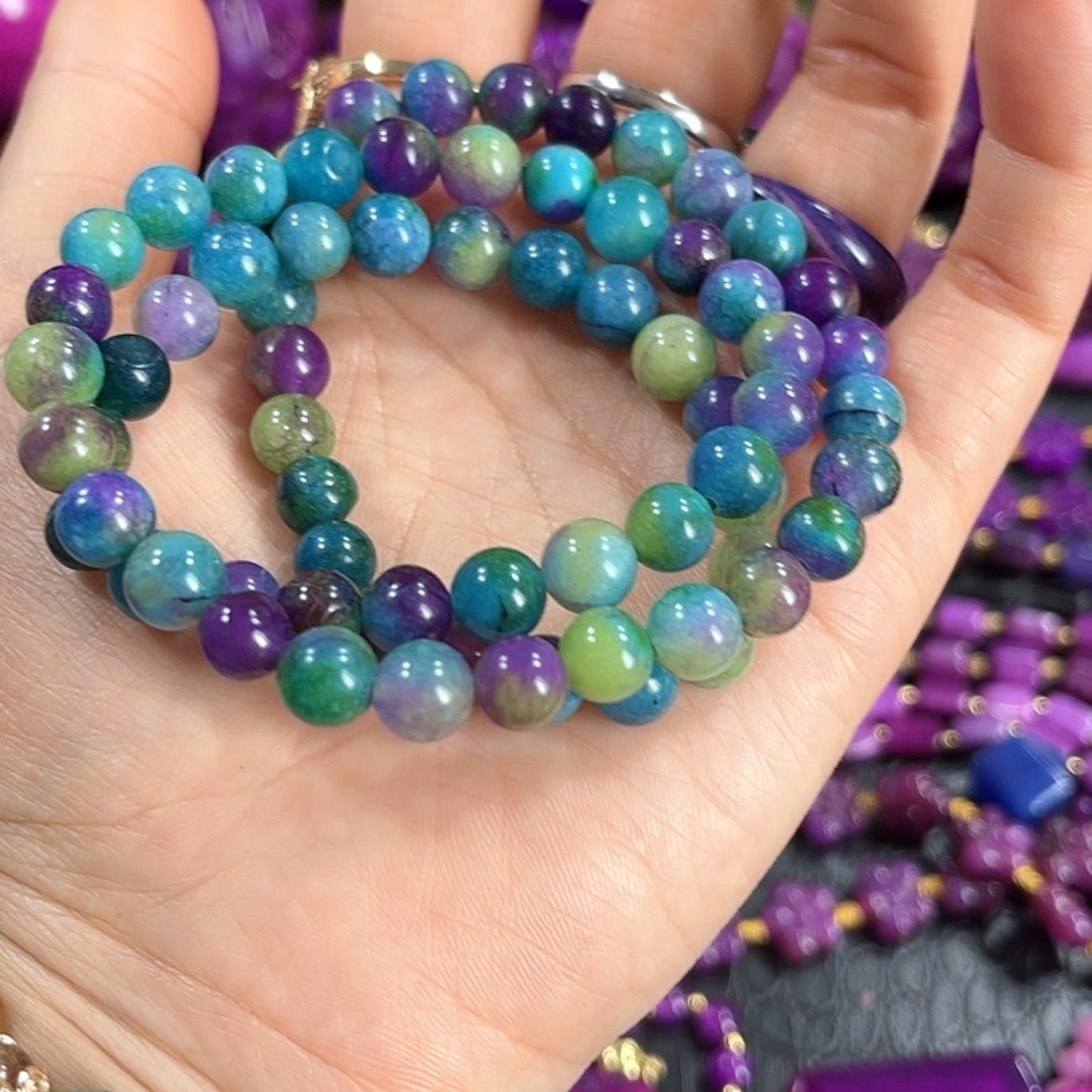 【闪购商品】琉璃颈饰舒具石老油料8