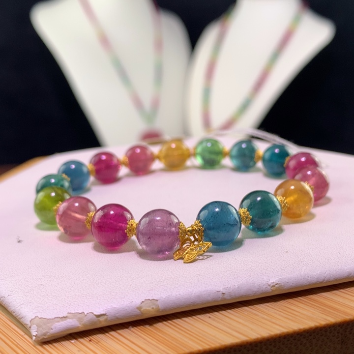 双色碧玺手链未镶嵌