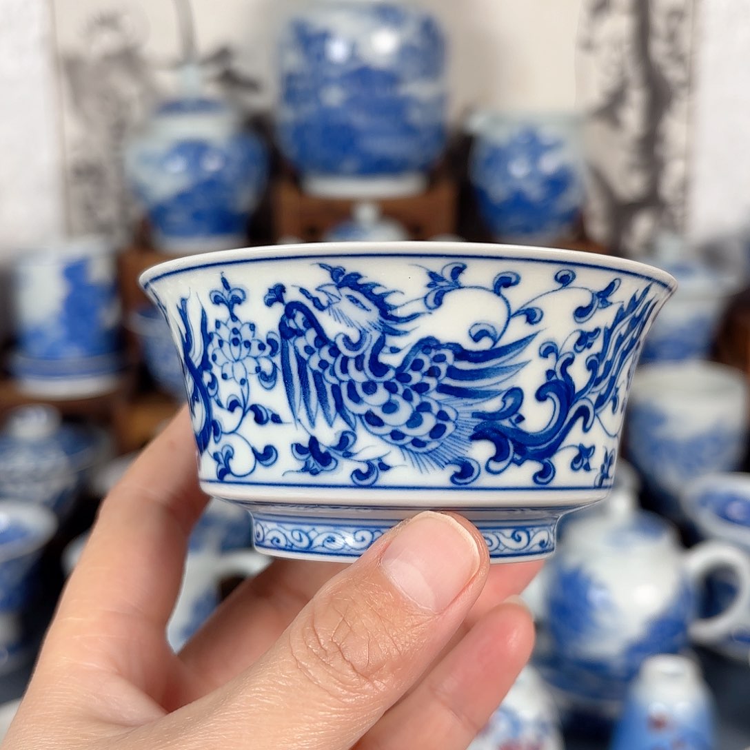 杯青花瓷器手绘作品杯