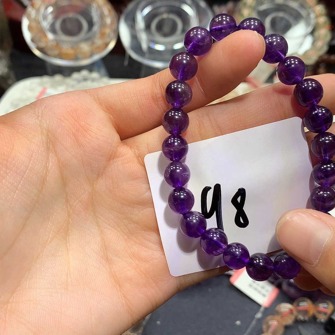 烟晶手链银S925镶嵌天然