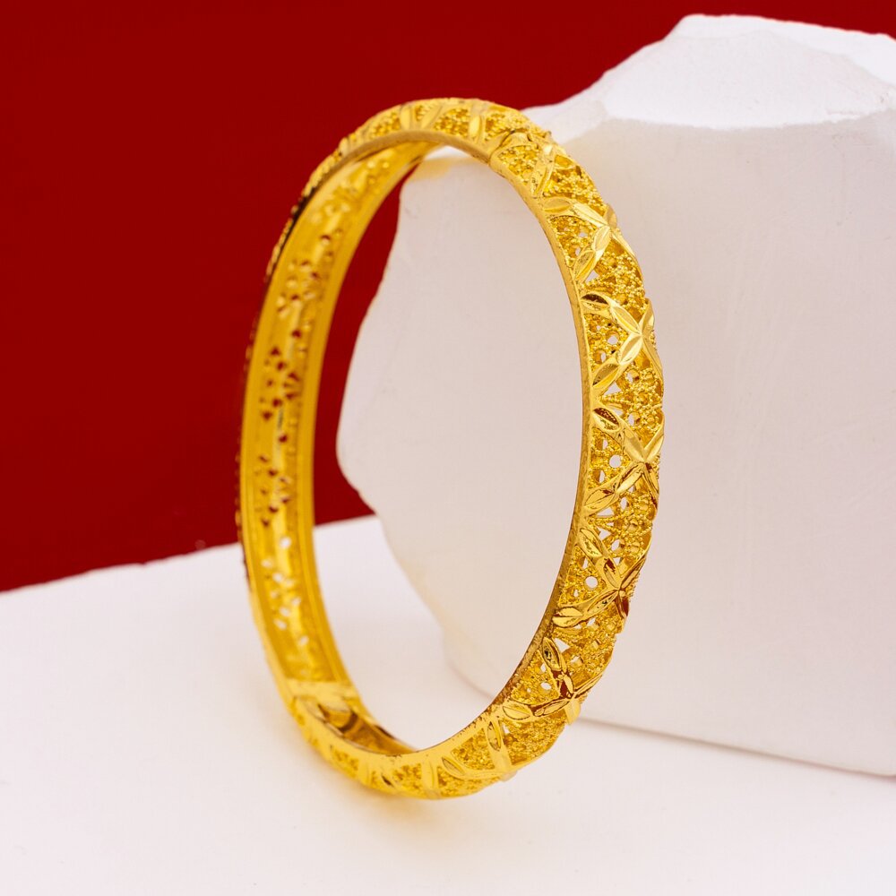 铜合金手镯 [古米]1/57迪拜复古气质传承金色手镯轻奢镯子不掉色