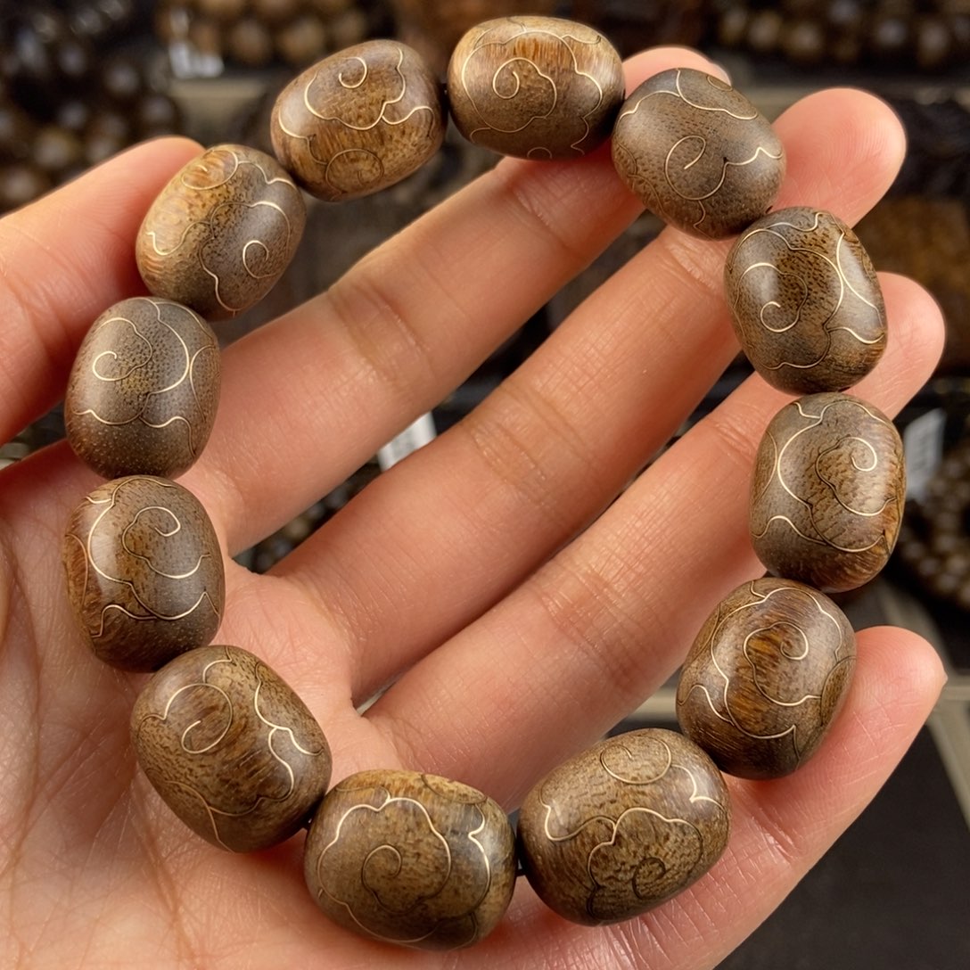 沉香手串奋**生越南芽庄白棋楠