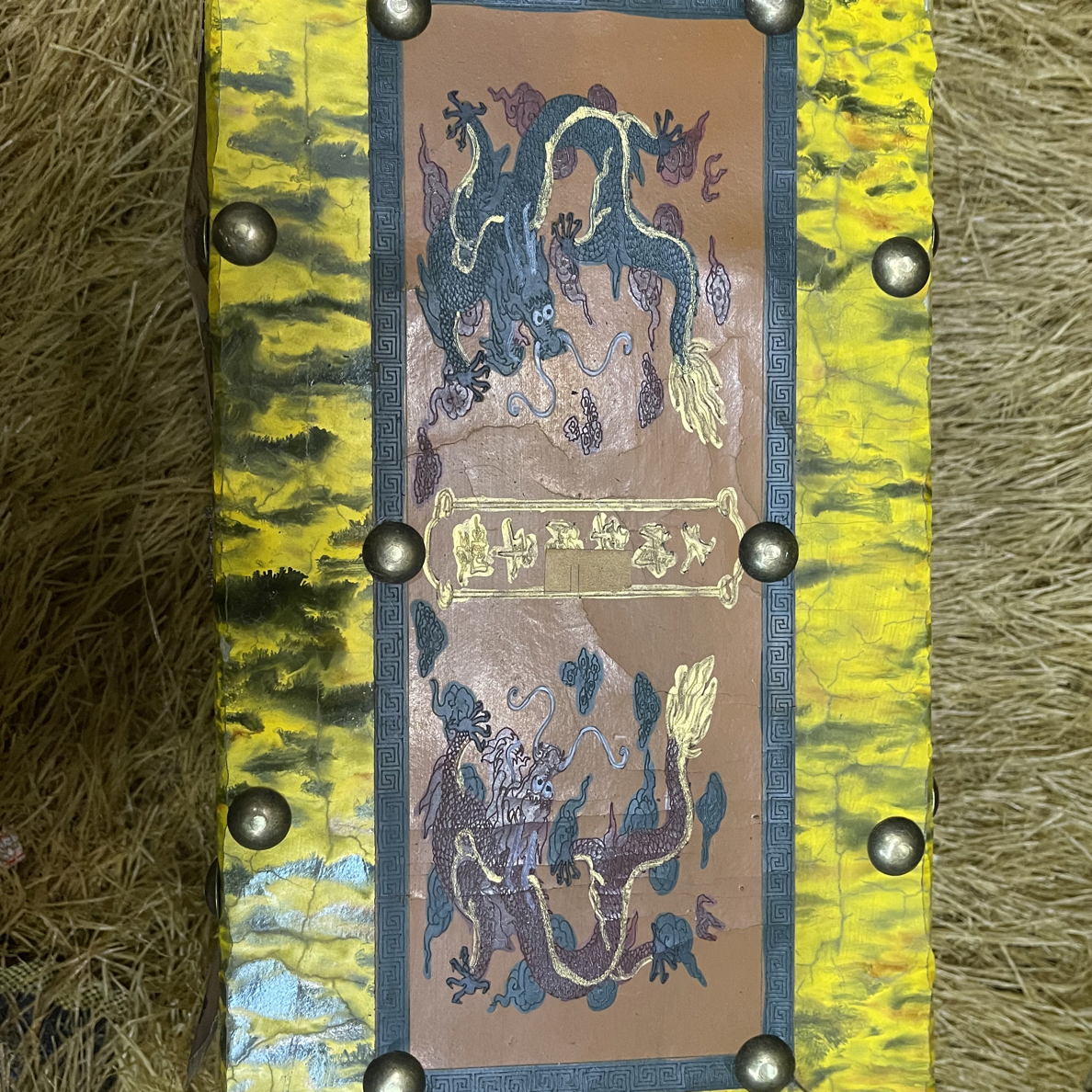 【闪购商品】福利黄花纹大木箱摆件摆件复古风