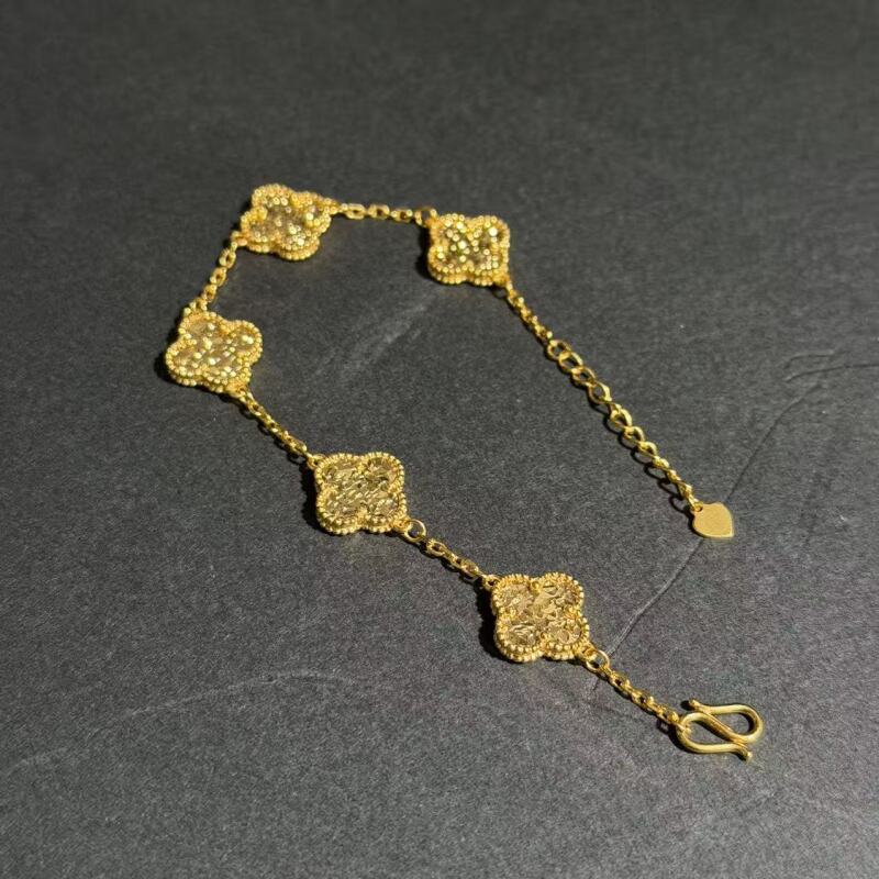 足银手链 银镀金碎冰冰五花葫芦蝴蝶蹦迪珠山茶花手链合集