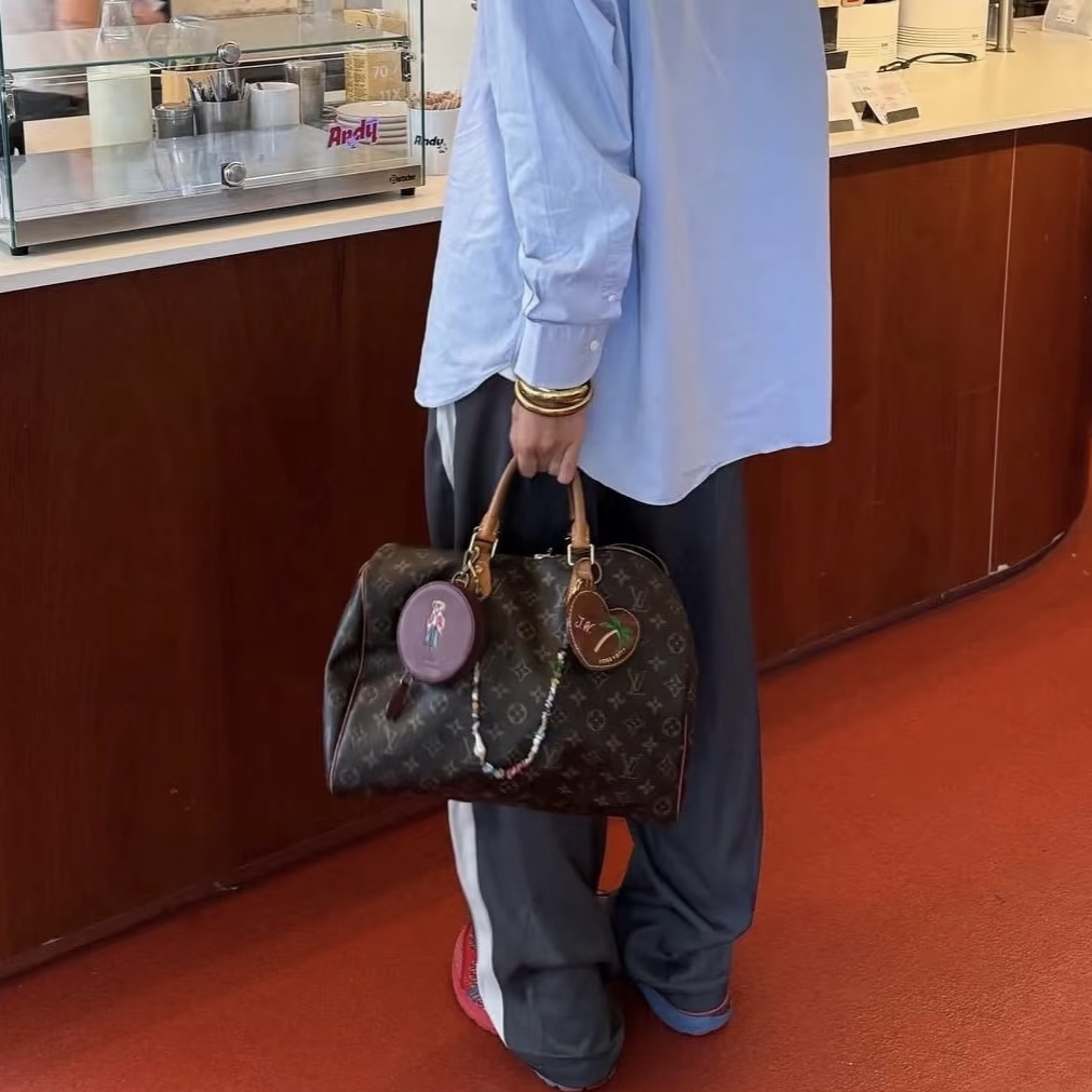 95新 LouisVuitton/路易威登 只盒/中古老花speedy30肩带款(12年)