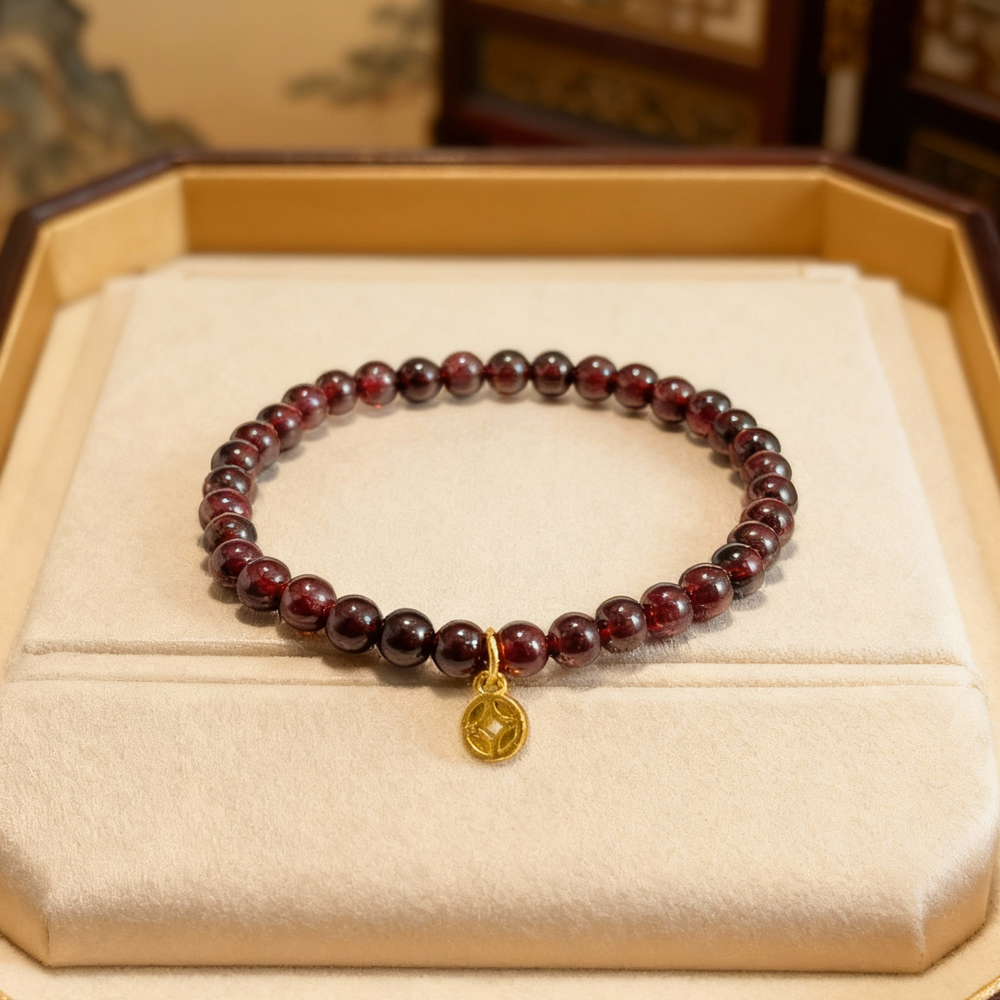 天然石榴石4-5MM手串女人石手链送妈妈送闺蜜礼物生日GY0001