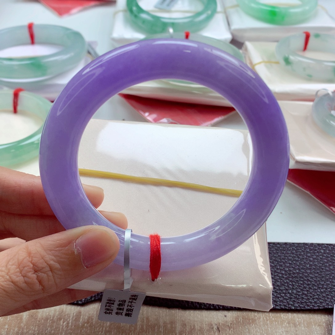 翡翠手镯（圆镯）未镶嵌琴*毕业紫绝绝紫A