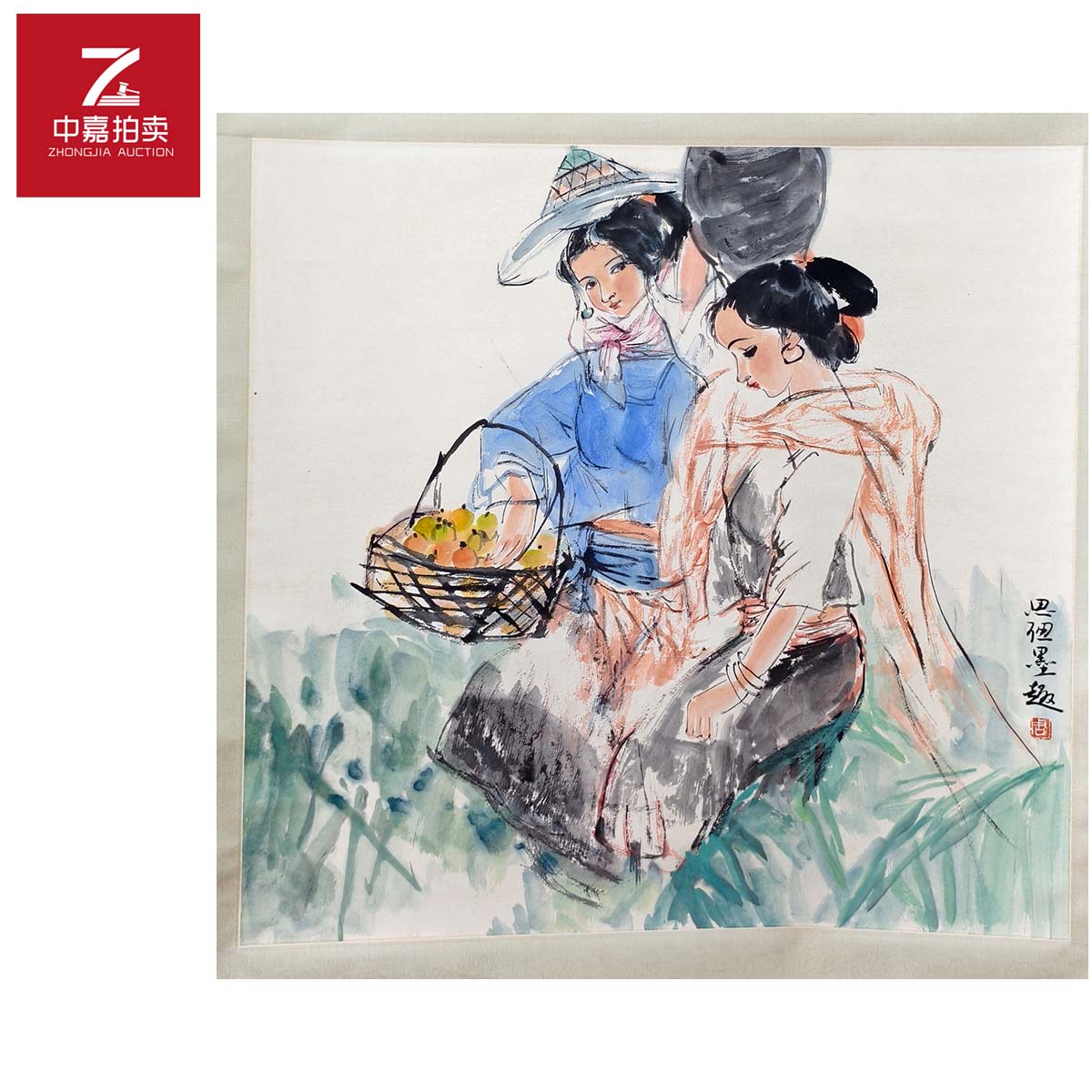 1-Z0010周思聪绘画立轴67x64