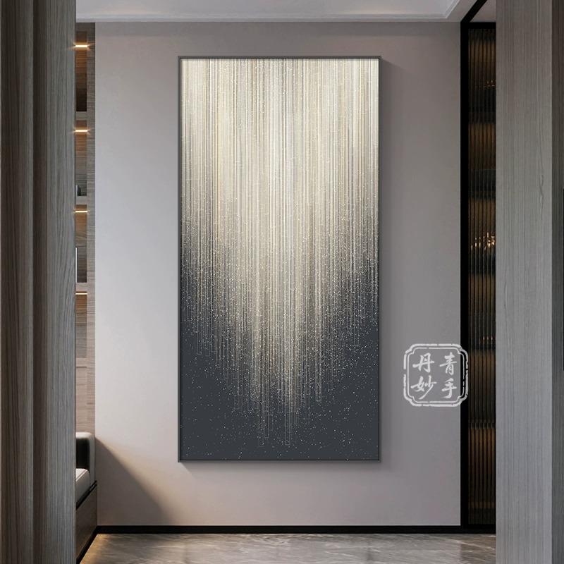 现代轻奢抽象风格竖版玄关装饰画意式简约大气高档过道走廊挂画