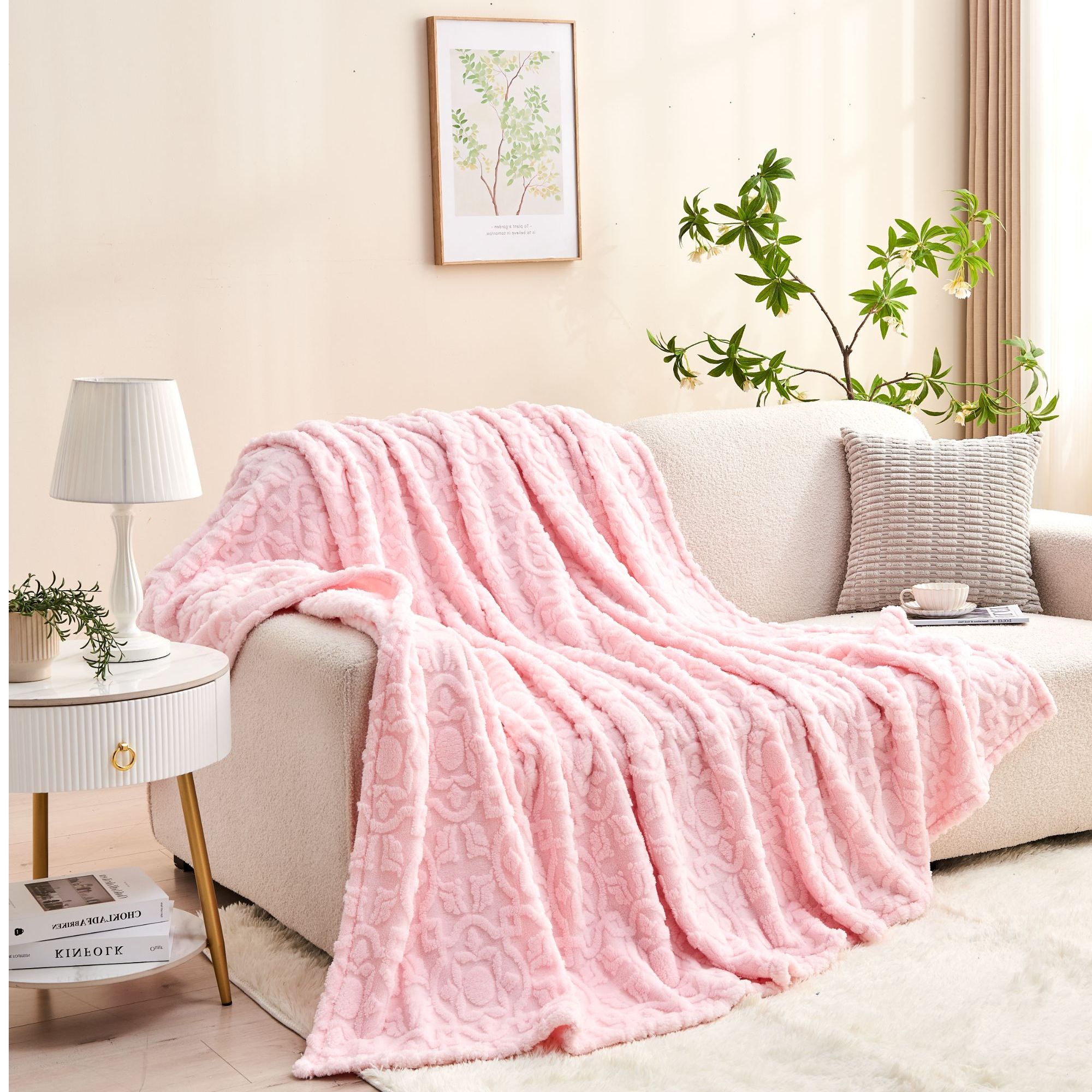 新款提花塔芙绒双面绒加厚毛毯跨境热销四季毯办公室午休小盖毯