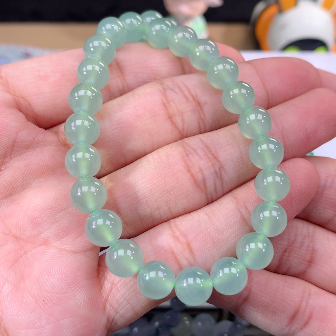 翡翠手链未镶嵌卡8m m