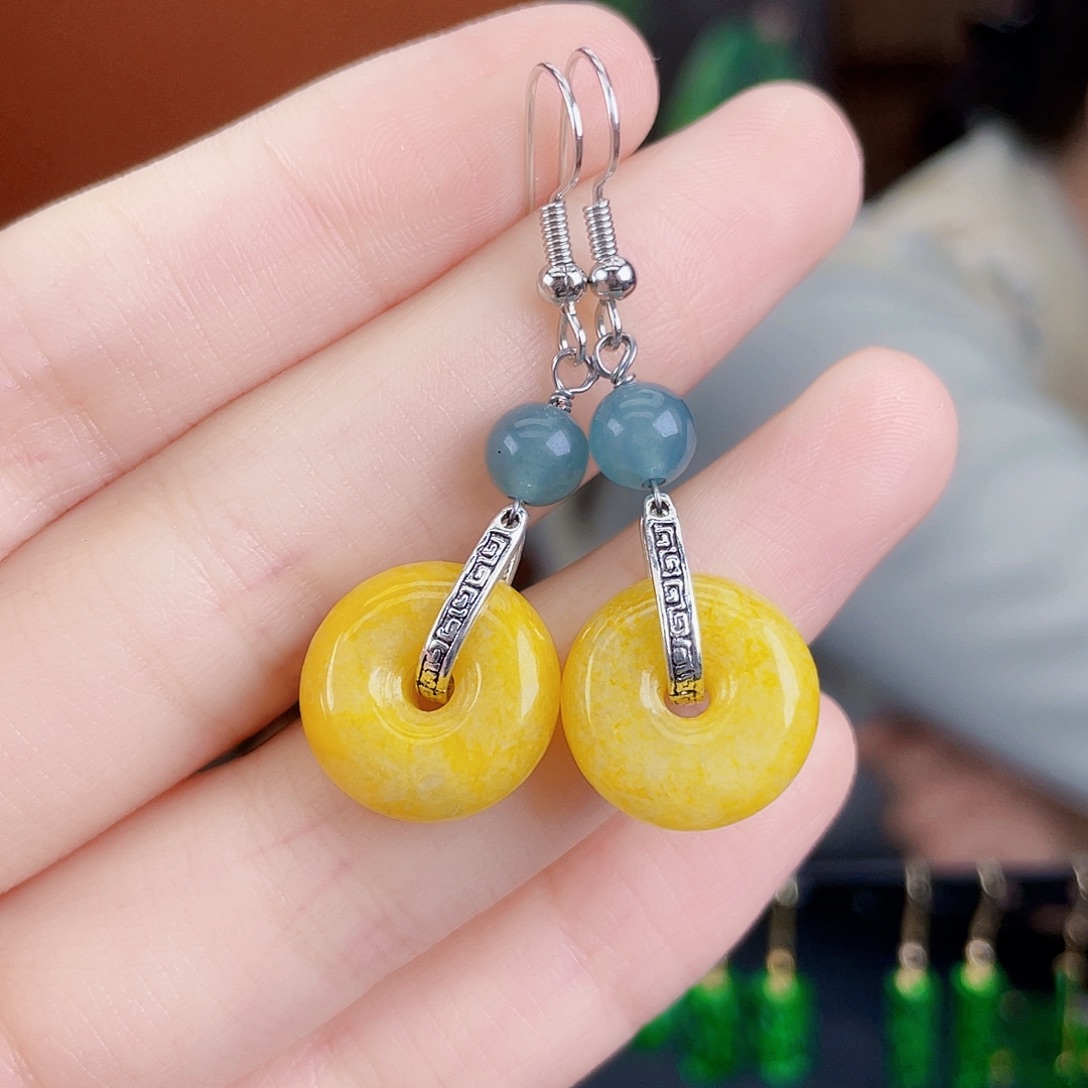 翡翠未镶嵌耳饰饰品