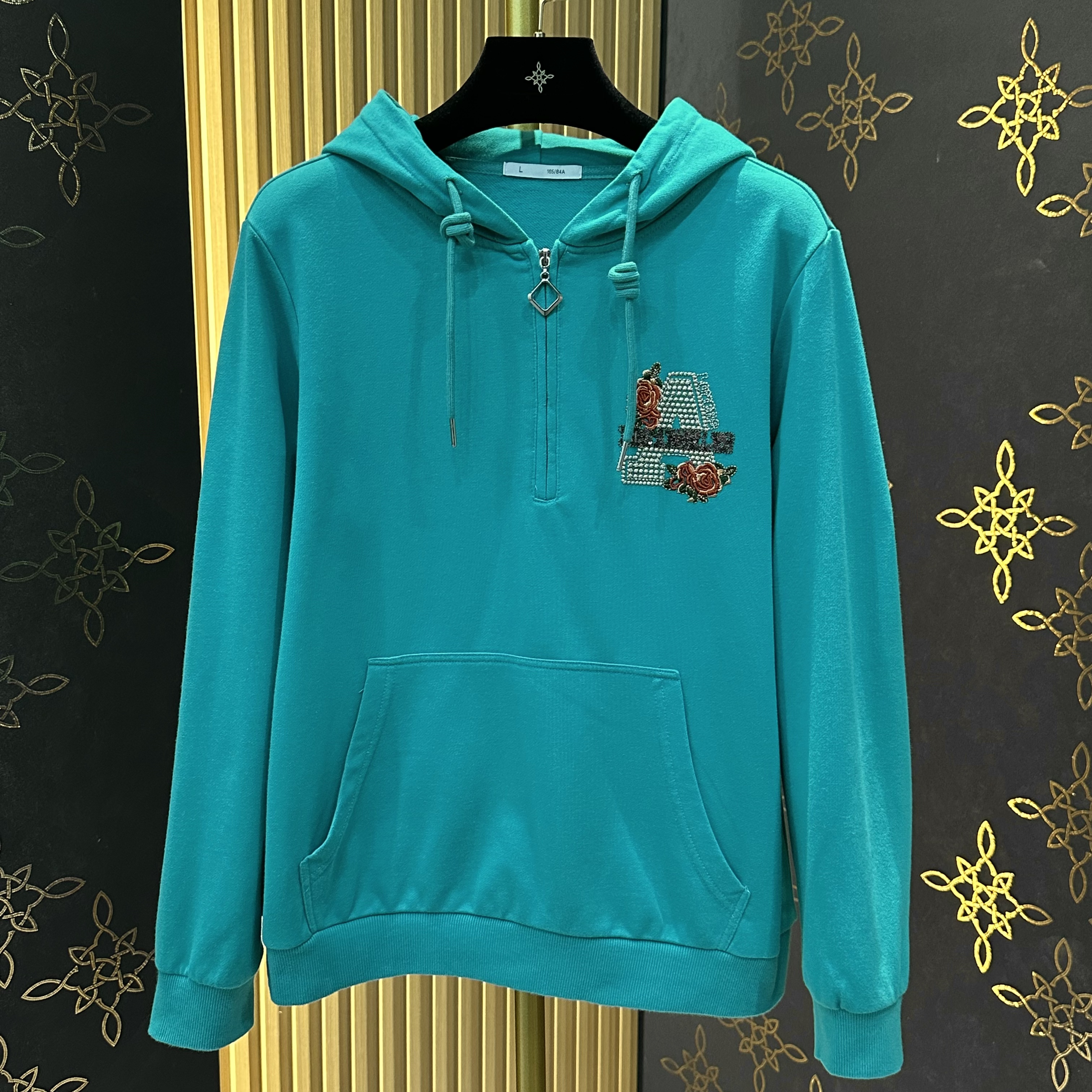 【春季新款】40-60岁精致女性 休闲时尚减龄字母连帽卫衣#9663