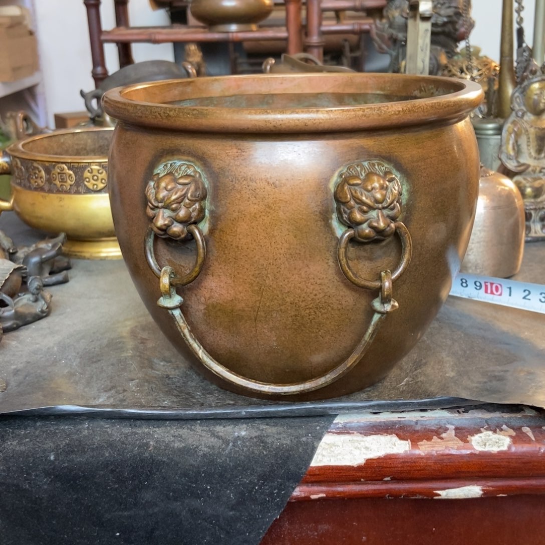 一***人铜器工艺品摆件香炉摆件