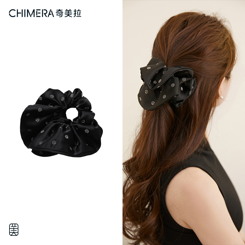 CHIMERA/奇美拉高级感丝绒爱心印花发圈缎面气质头绳丸子头发饰
