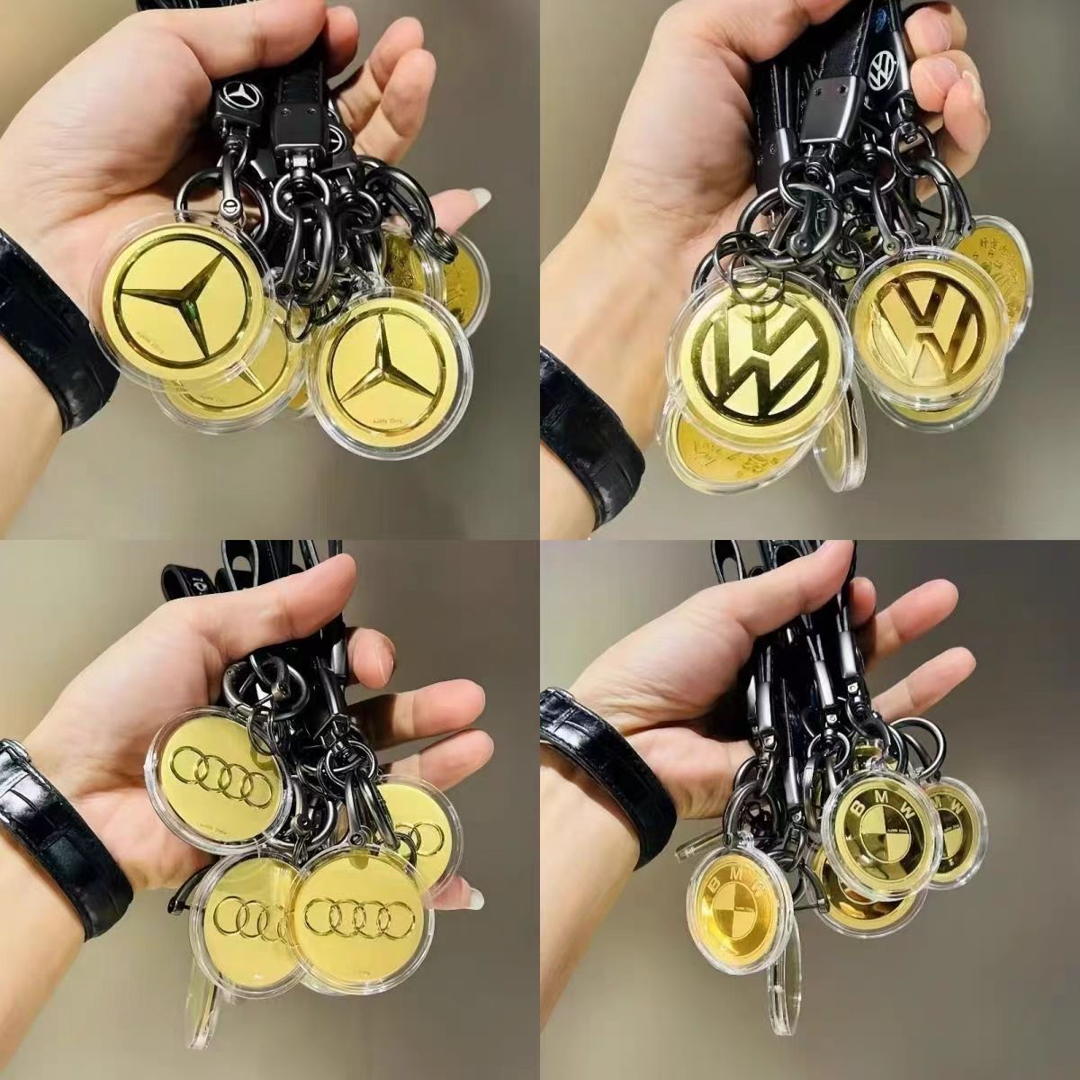 【高档创意车标】含金车标LOGO车挂件钥匙送男友送父亲节生日礼物