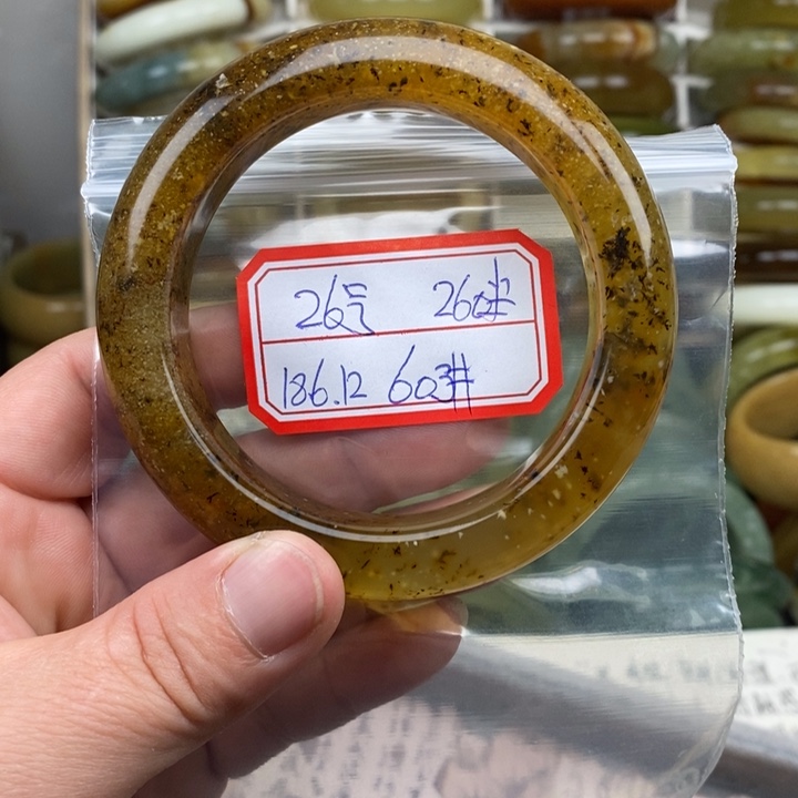 未镶嵌蛇纹石玉手绳弯****强