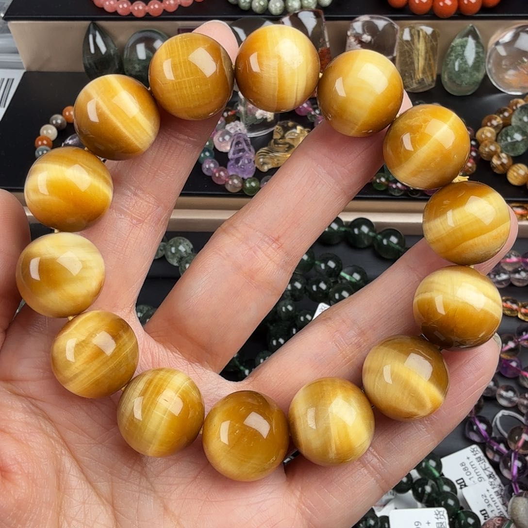木变石（虎睛石）手链未镶嵌天然金虎眼石手串