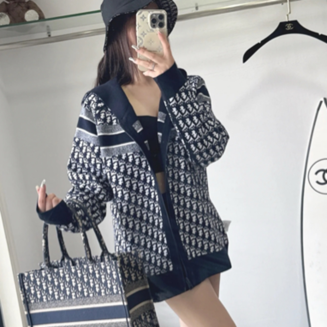 99新 DIOR/迪奥 Dior 老花满印字母双面穿羊绒外套/40码/39195