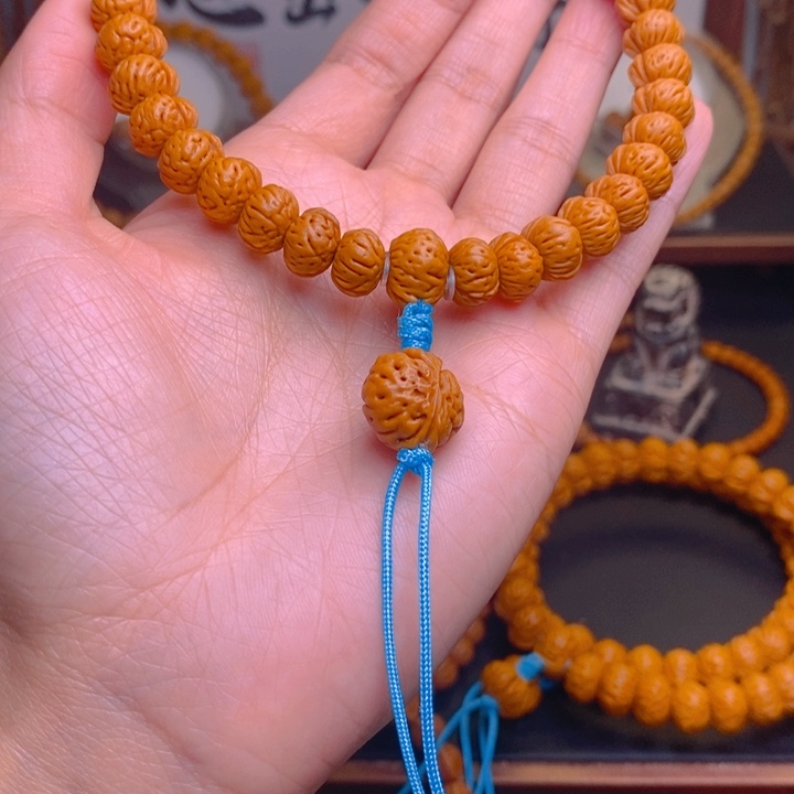 纵***滑桃核手串龙文桃核