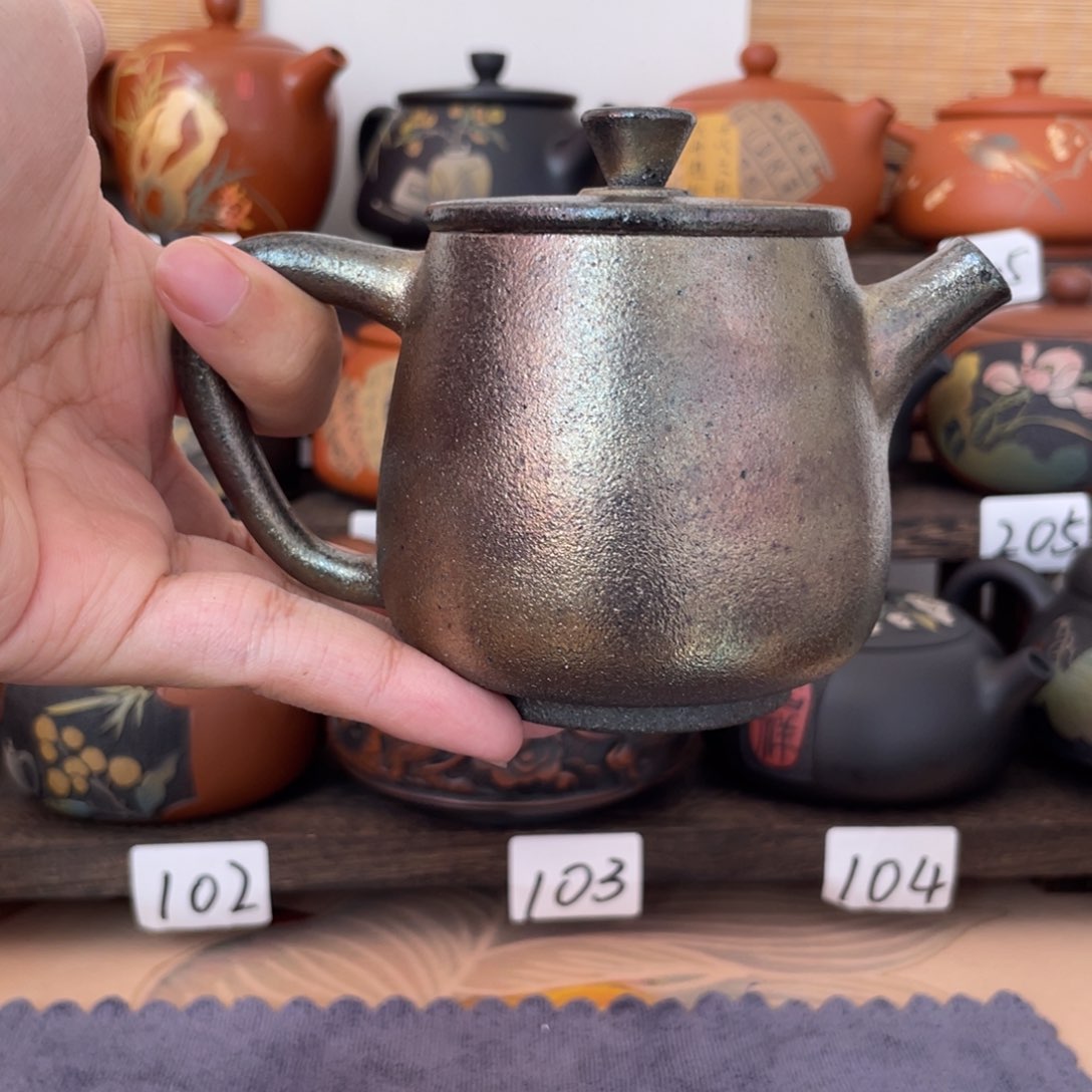 壶始***久柴烧高石瓢全彩一个