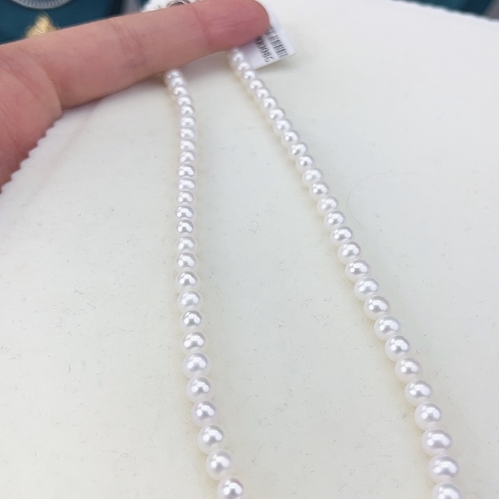 淡水珍珠颈饰银S925镶嵌卡5冷白高品