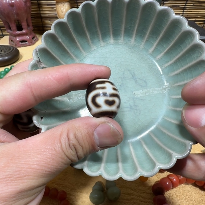 摆件瀑***潭瓷器摆件手工