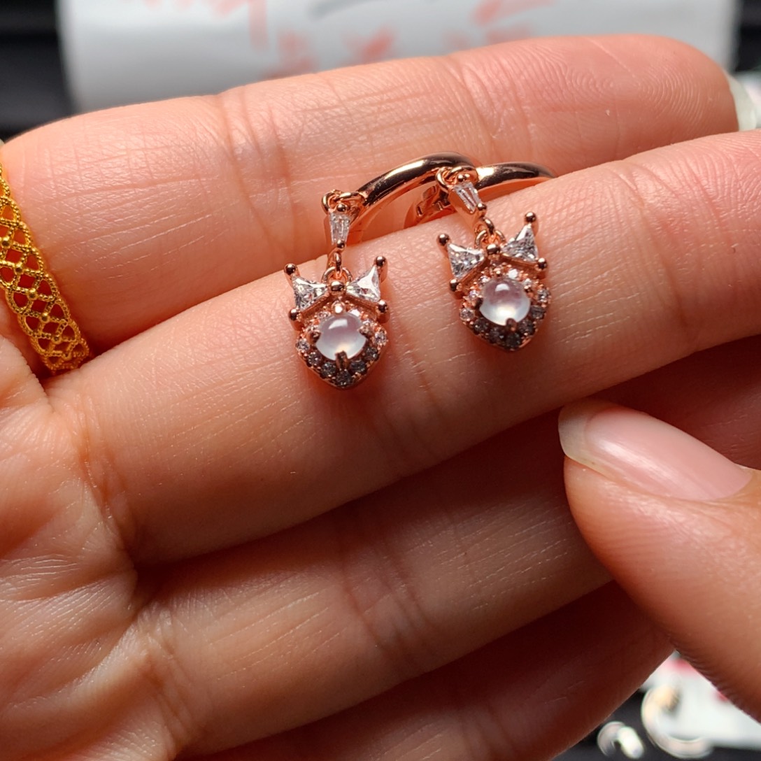 翡翠戒指银S925镶嵌耳包