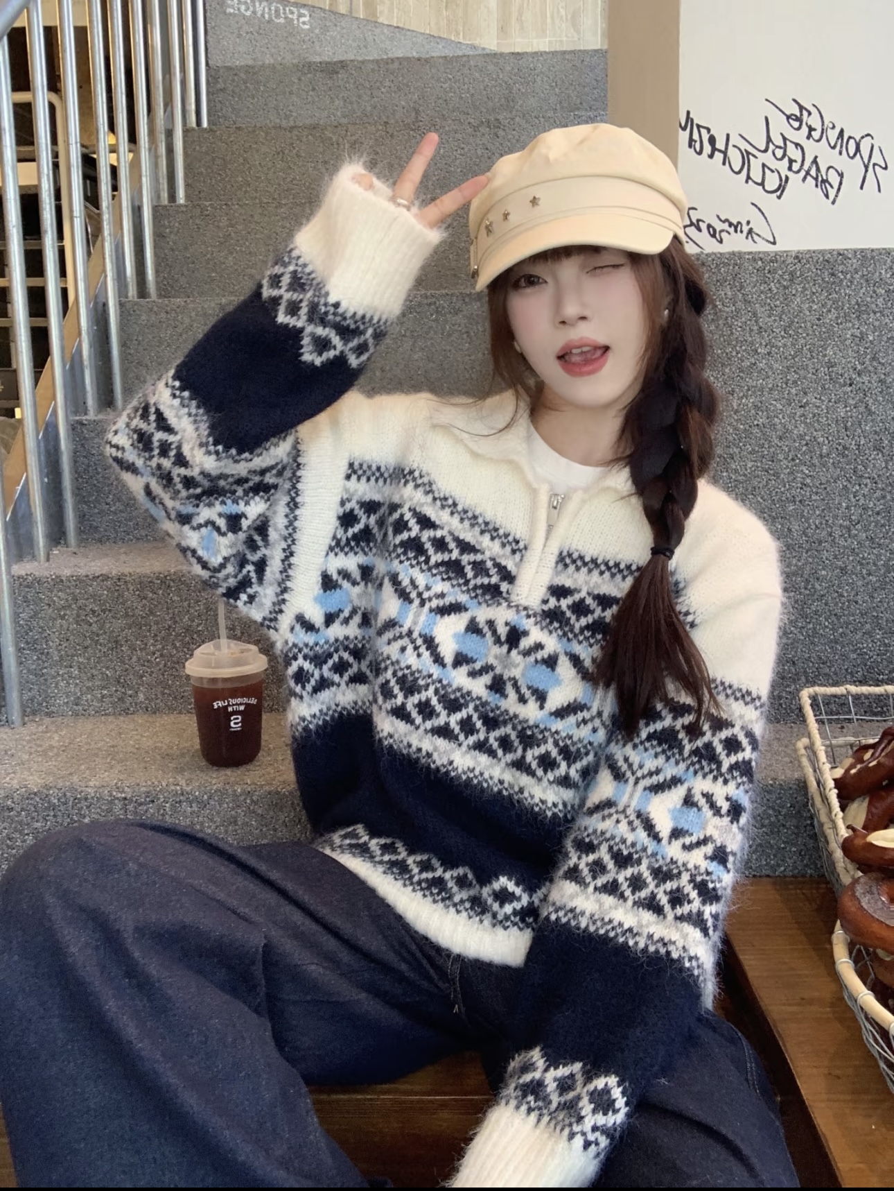 【A401-460号】秋冬季新款毛衣女百搭潮流羊毛开衫套头毛衣