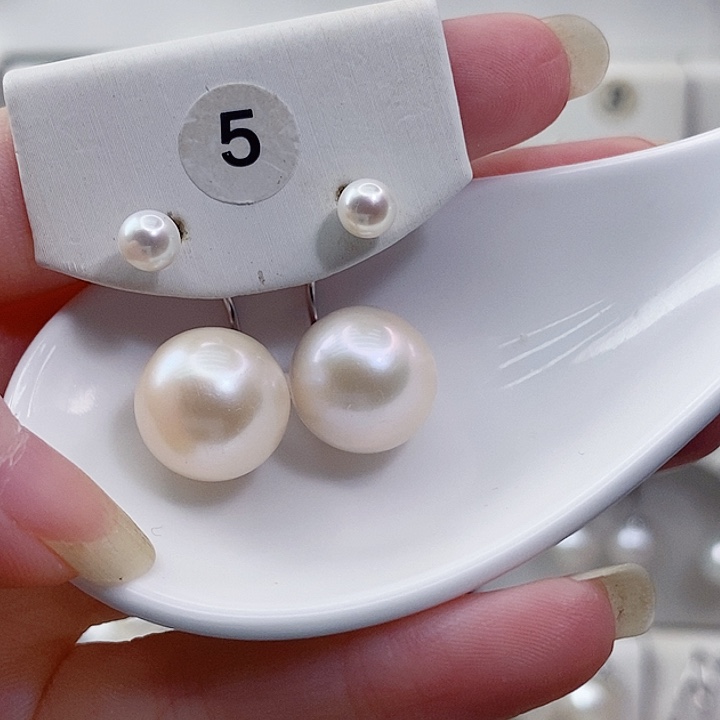 赤****耳饰淡水珍珠银S925镶嵌A