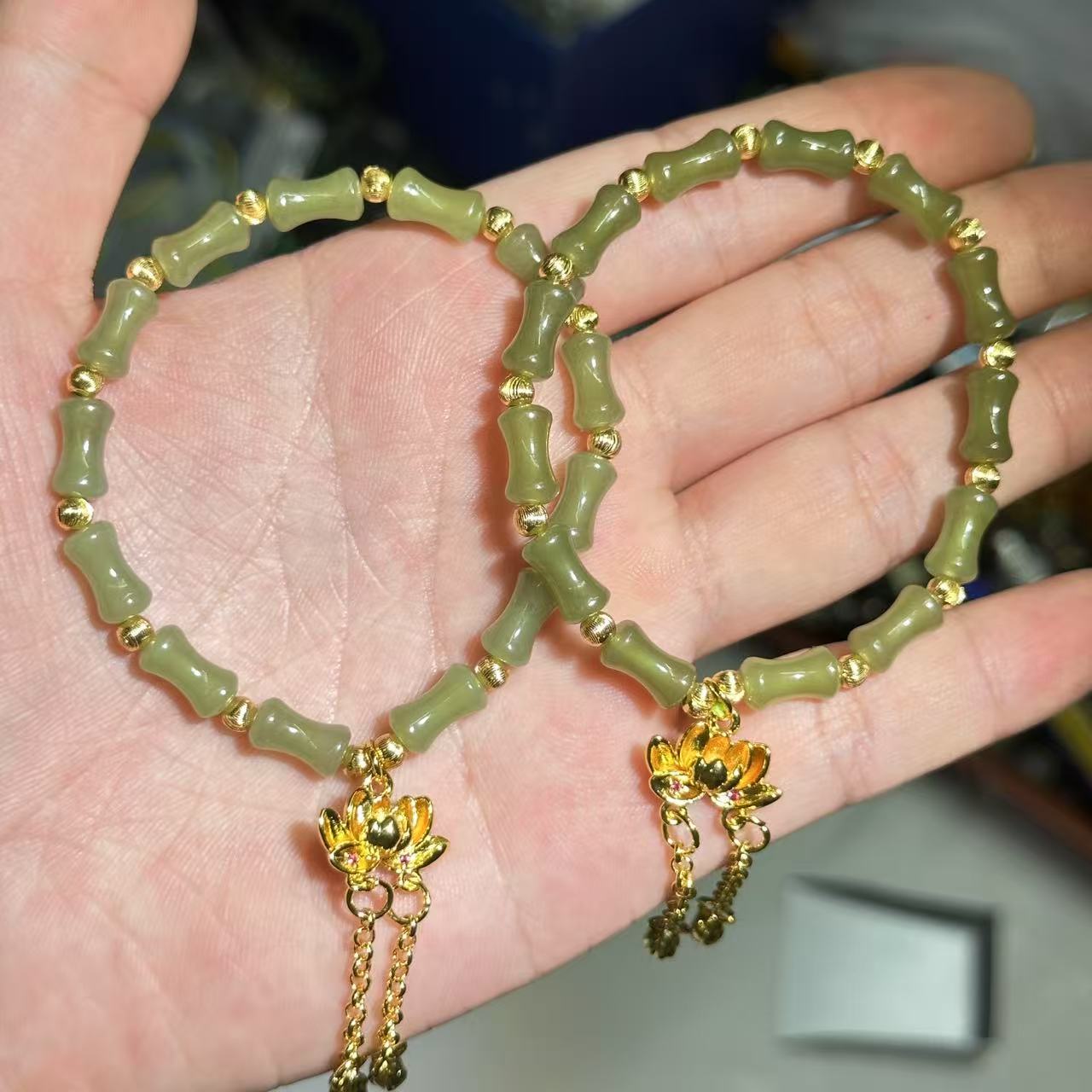 【N32】和田玉竹节手链多样性发其一