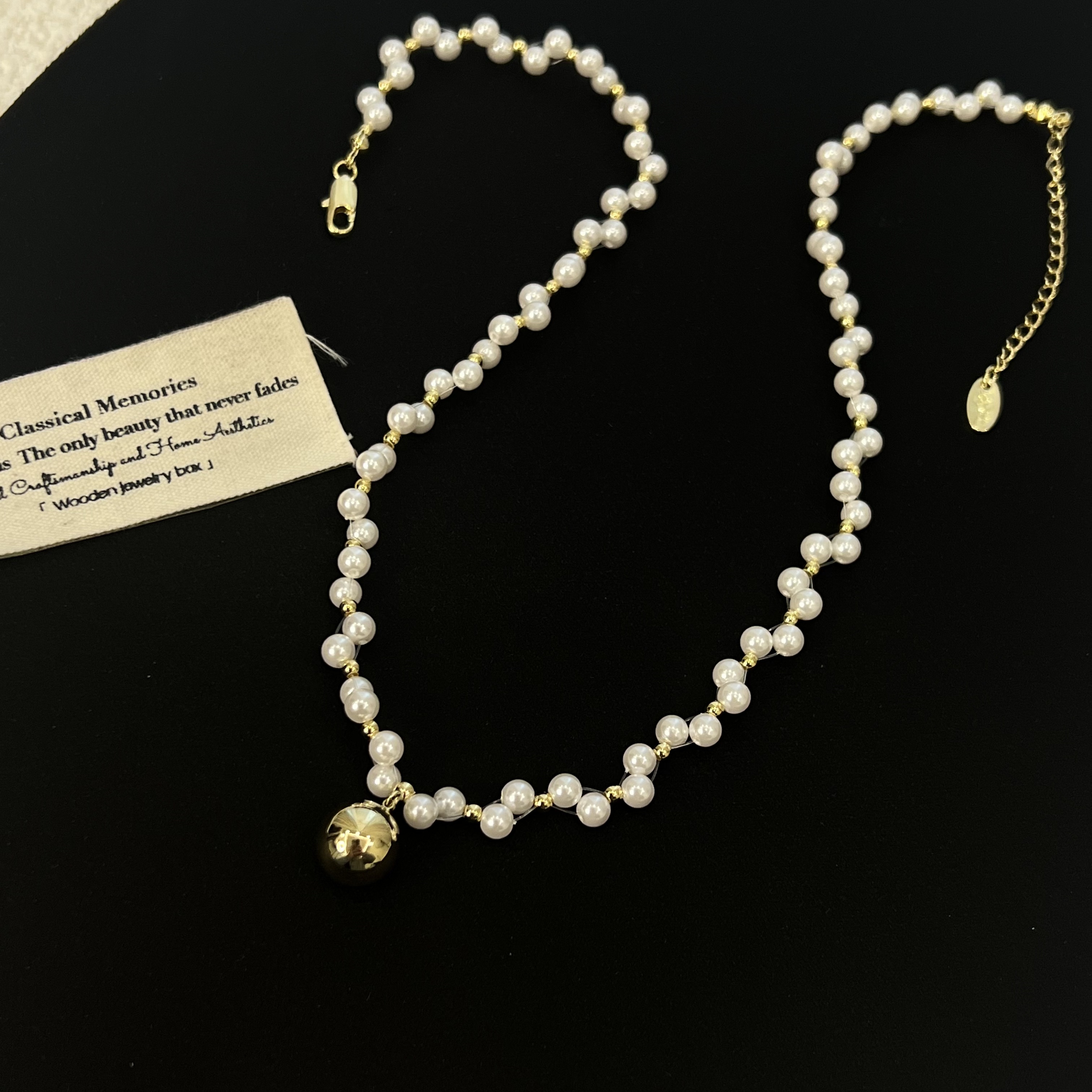 铜合金锆石项链 【山君不离】球形珠珠项链735