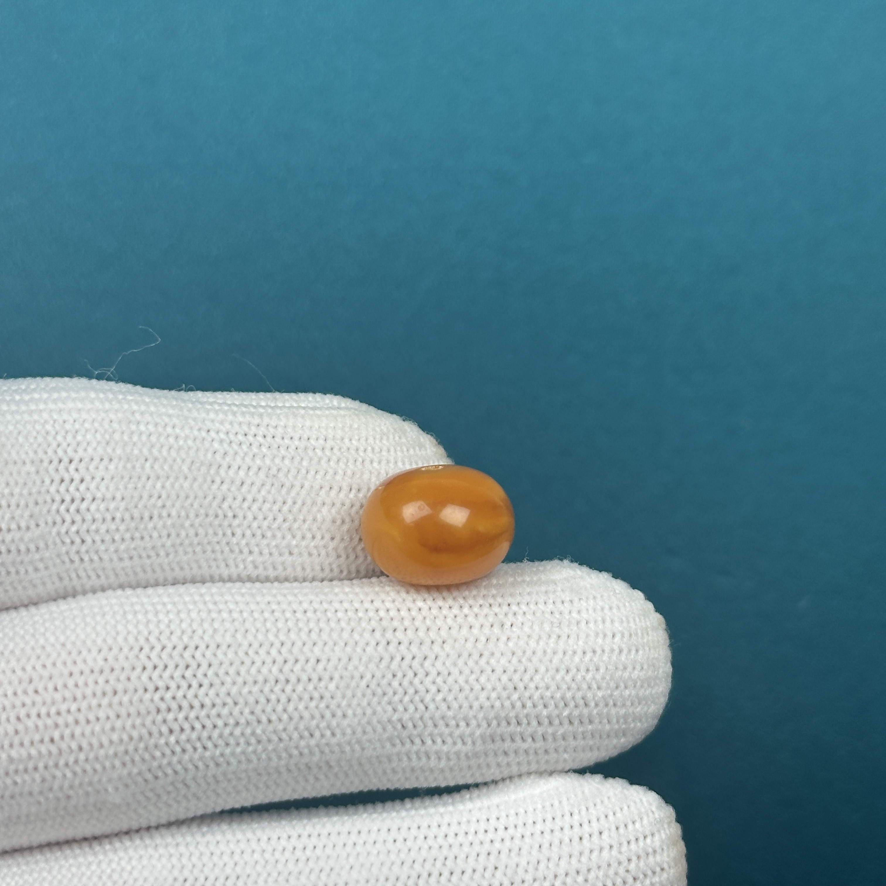 D6992天然原矿蜜蜡 鸡油红墩子13*9.8mm 支持鉴定 假一罚十