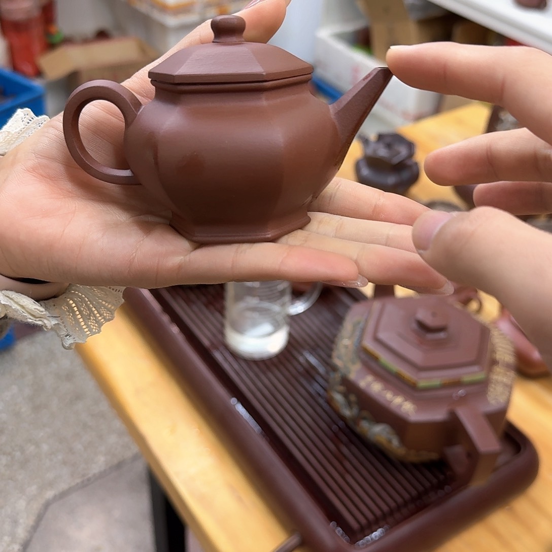 紫砂茶壶紫砂壶六方水平130cc