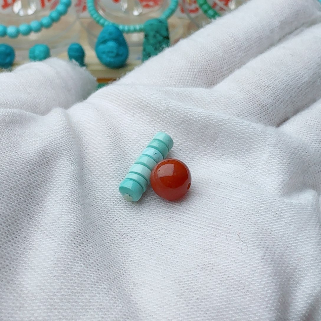 南红玛瑙直切隔片套装4.9未镶嵌