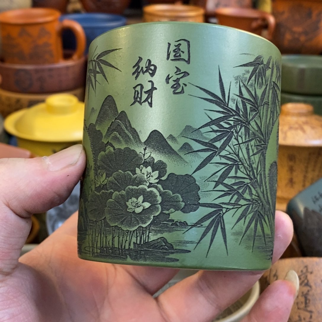 紫砂杯子宜兴全手工紫砂杯