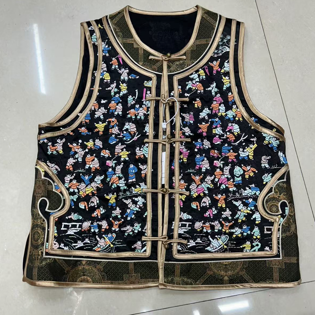 刺绣常规马夹复古刺绣无袖马甲