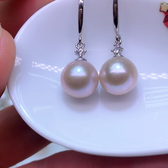 淡水珍珠耳饰银S925镶嵌