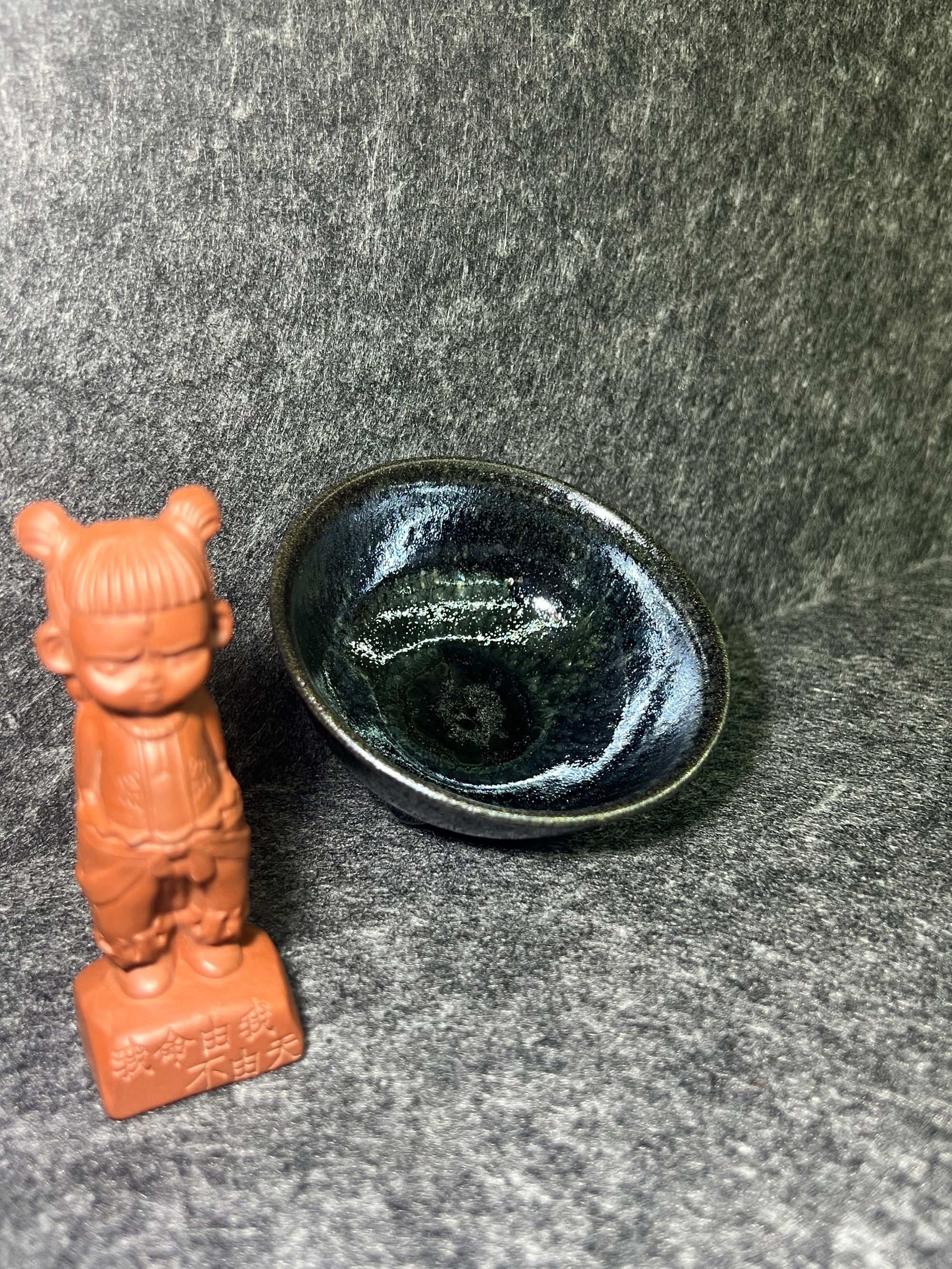 柴烧建盏 釉中下大斑